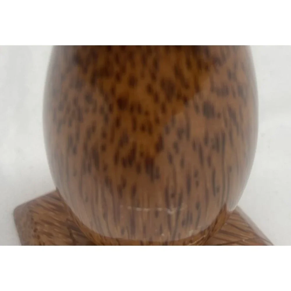 Coconut Wood Toothpick Holder Hand Carved Small Pear Home Decor Dining Room EUC